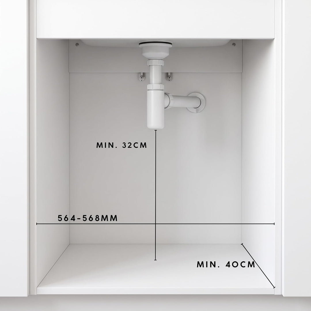 Einbau-Mülleimer für 60 cm Schrank SEGREGO 2-fach Abfallsystem mit Deckel Soft-Close &amp; Vollauszug 56