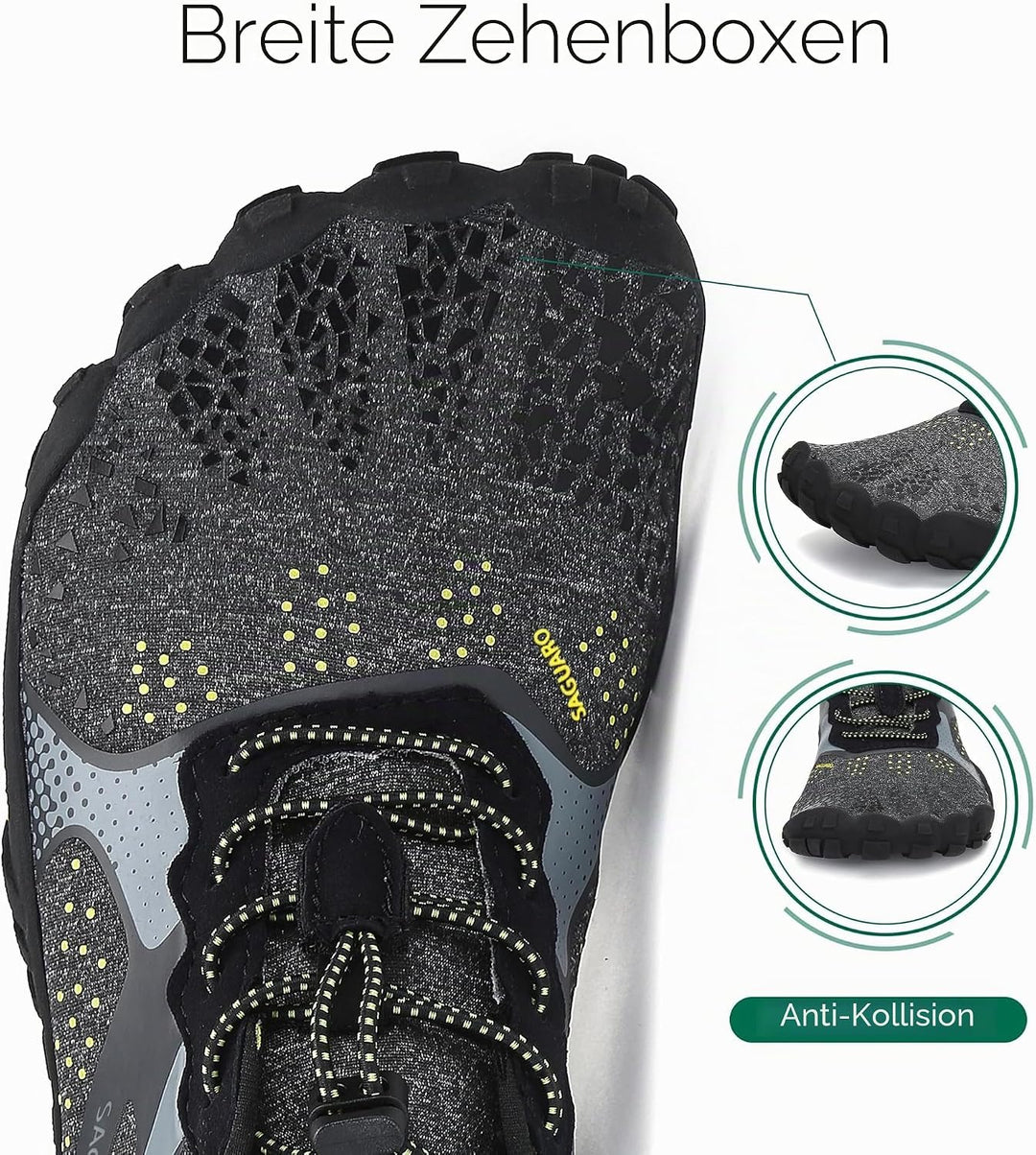 SAGUARO Herren Barfussschuhe Leicht Damen Traillaufschuhe rutschfeste Minimalistische Unisex Atmungs