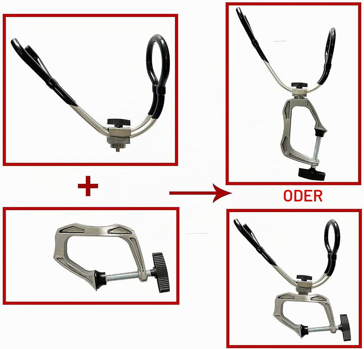Robuste Halterung für Angelruten aus Aluminiumlegierung, verstellbare Klemme, Angelzubehör (Aluminiu