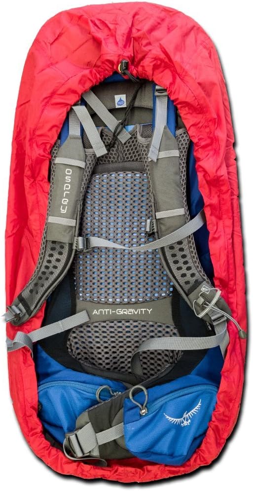 LOWLAND OUTDOOR® Regen- und Transporthülle für Rucksäcke - Wasserabweisend, Rot