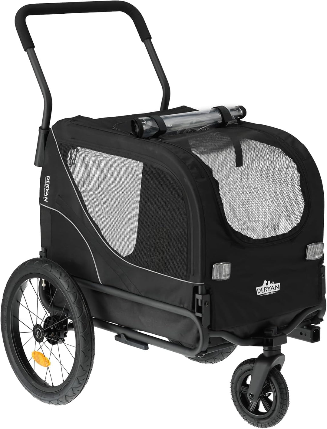 Hundefahrradanhänger 2-in-1 für Hunde – Fahrradanhänger, Jogger & Buggy – Zusammenklappbar & Multifu