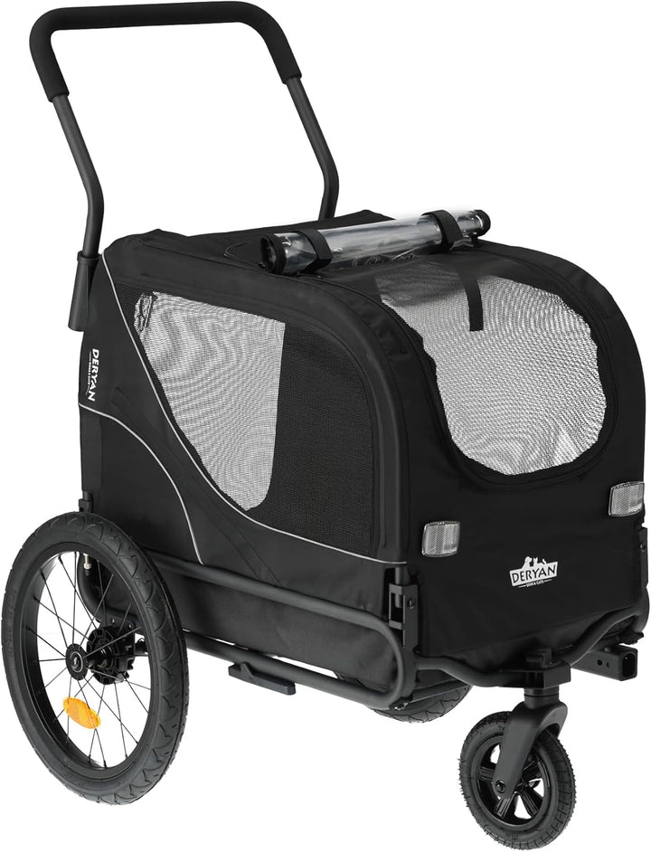 Hundefahrradanhänger 2-in-1 für Hunde – Fahrradanhänger, Jogger & Buggy – Zusammenklappbar & Multifu