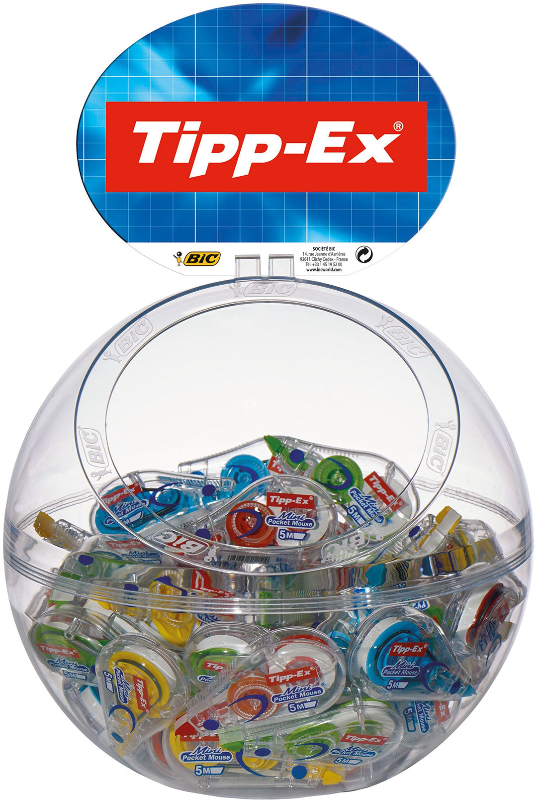 Tipp-Ex 931860 Korrekturroller Mini Pocket Mouse Fashion 5 mm x 5 m, Display a 40 Stück 4-fach sorti