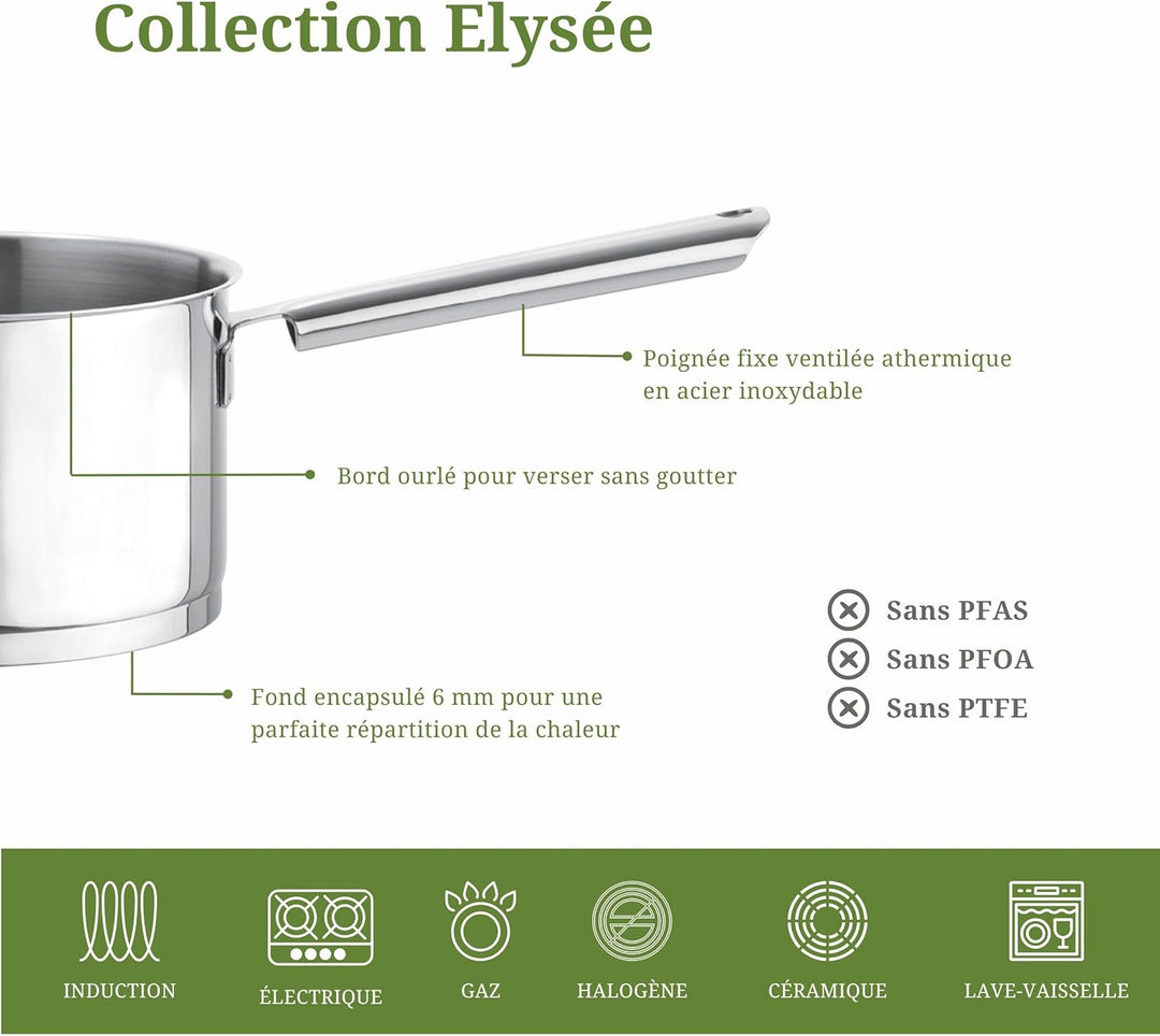 Cuisinox C61500WX13892 Elysée Universal-Dampfgarer, 20/22/24 cm, Edelstahl Universal Dampfgarer, Uni