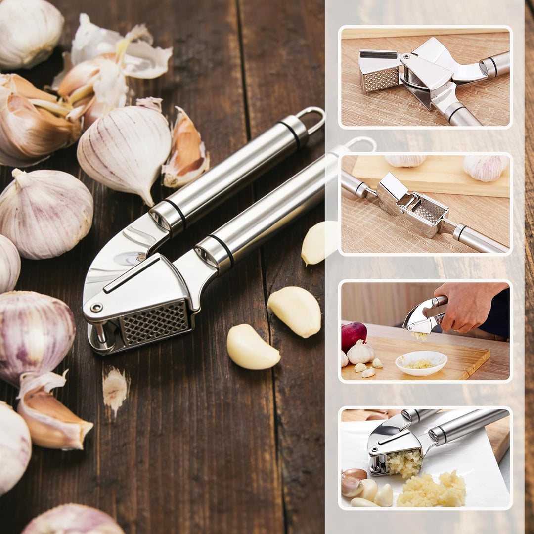Knoblauchpresse,Einfaches Ausdrücken von Knoblauch und Ingwer(KeinSchalen Nötig),Leicht zu Reinigend