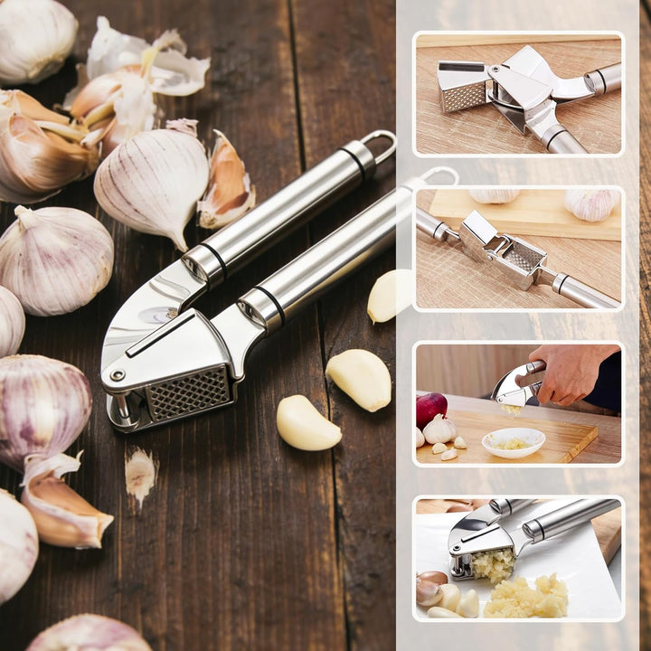 Knoblauchpresse,Einfaches Ausdrücken von Knoblauch und Ingwer(KeinSchalen Nötig),Leicht zu Reinigend