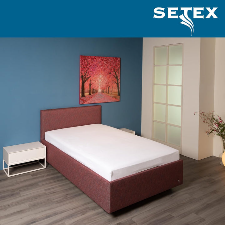 SETEX Molton Köper Matratzenschutz, 90 x 200 cm, Matratzenschoner aus 100 % Baumwolle, Basic, Weiss,