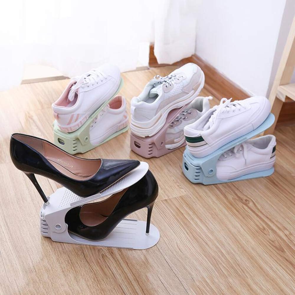 HENGMEI 30er Set Verstellbarer Schuhregal Set Schuhstapler Schuhhalter Schuhorganizer 3 höhenverstel