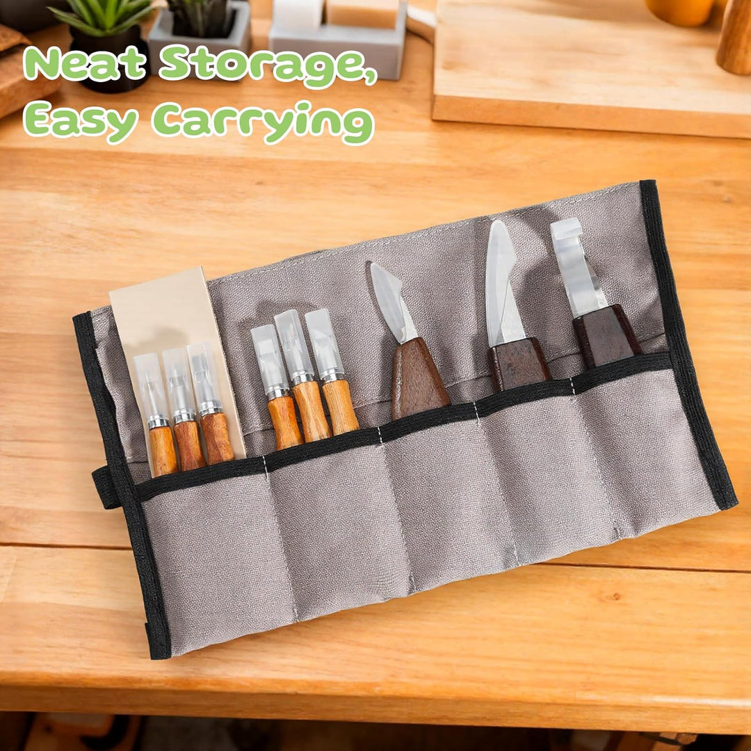 Housolution Holzschnitzerei Kit mit Tragetasche, 29PCS Holzschnitzerei Werkzeuge Whittling Kit enthä