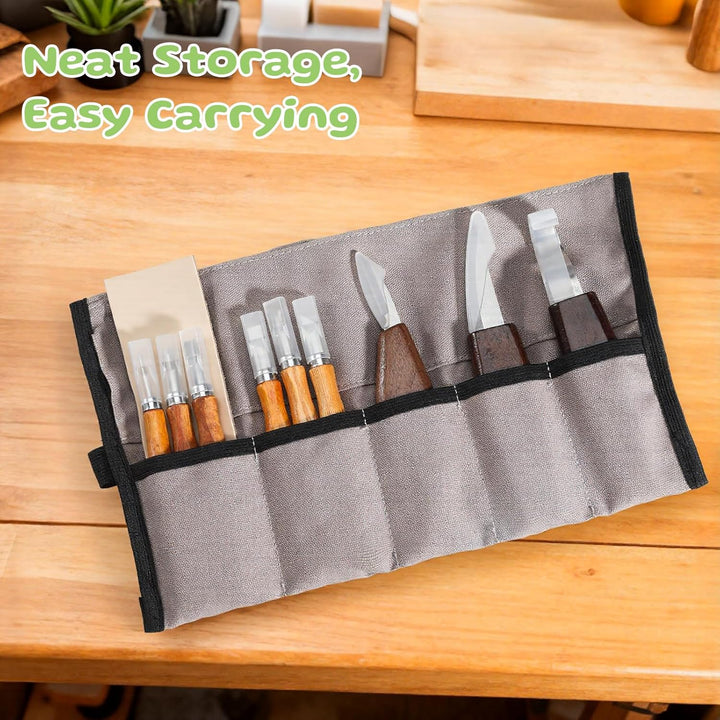 Housolution Holzschnitzerei Kit mit Tragetasche, 29PCS Holzschnitzerei Werkzeuge Whittling Kit enthä