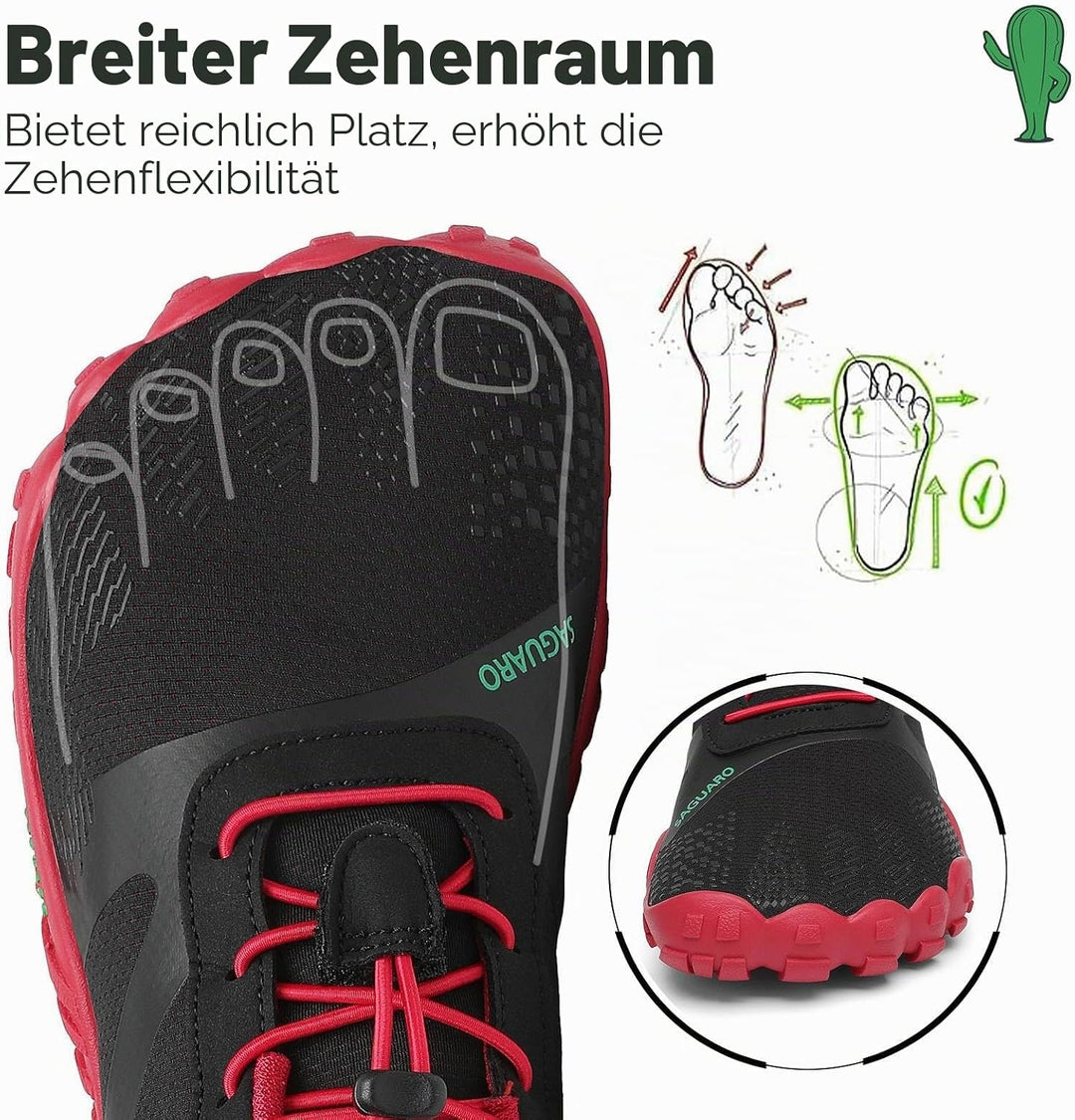 SAGUARO Damen Herren Barfussschuhe Trail Minimalistische Running Fitness Gr. 36-48 38 EU Dunkelrot,