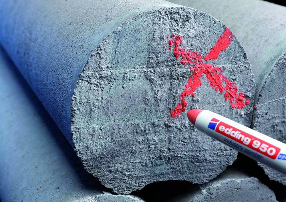 edding 950 Industrie Pastenmarker - gelb - 10 Stifte - Rundspitze 10 mm - Marker zum Beschriften von