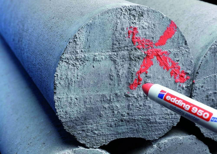 edding 950 Industrie Pastenmarker - gelb - 10 Stifte - Rundspitze 10 mm - Marker zum Beschriften von