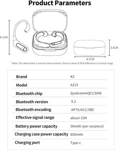 KZ AZ15 Upgrade Bluetooth Modul, KZ Bluetooth 5.2 Adapter für Hifi, Kopfhörer Wireless Kabel, Wirele