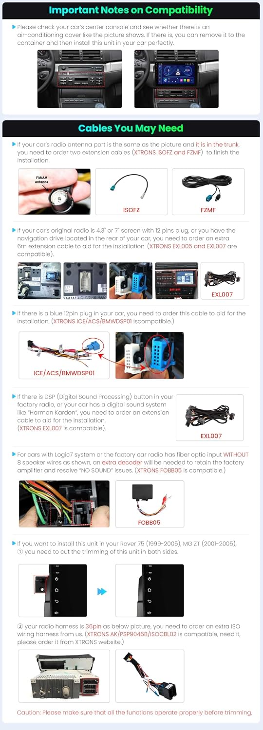 XTRONS 9" 4+64GB Android Autoradio für BMW E46 Rover 75 mit Navi Octa-Core | IPS Bildschirm Autoradi