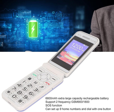 Klapptelefon, Minimalistisches 2,4-Zoll-2G-GSM-Klapphandy ohne Sperre, Einfache Dual-SIM-GSM-Grossta