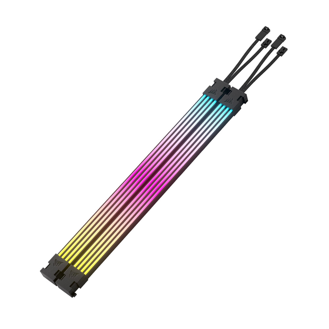 Corsair iCUE ARGB PSU Kabelbinder – 2X 200mm LED-Streifen – 100 RGB-LEDs pro Streifen – Passt zu Jed