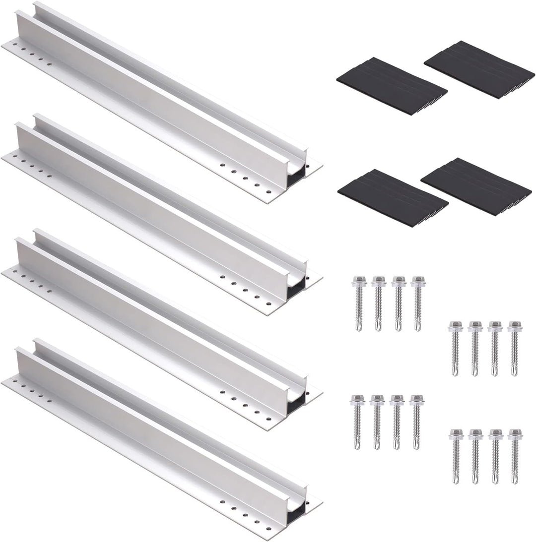 PARTSEE Schienen für Solarmodul Halterung, Solarpanel Alu Halterung Trapezblech Flachdach PV Befesti