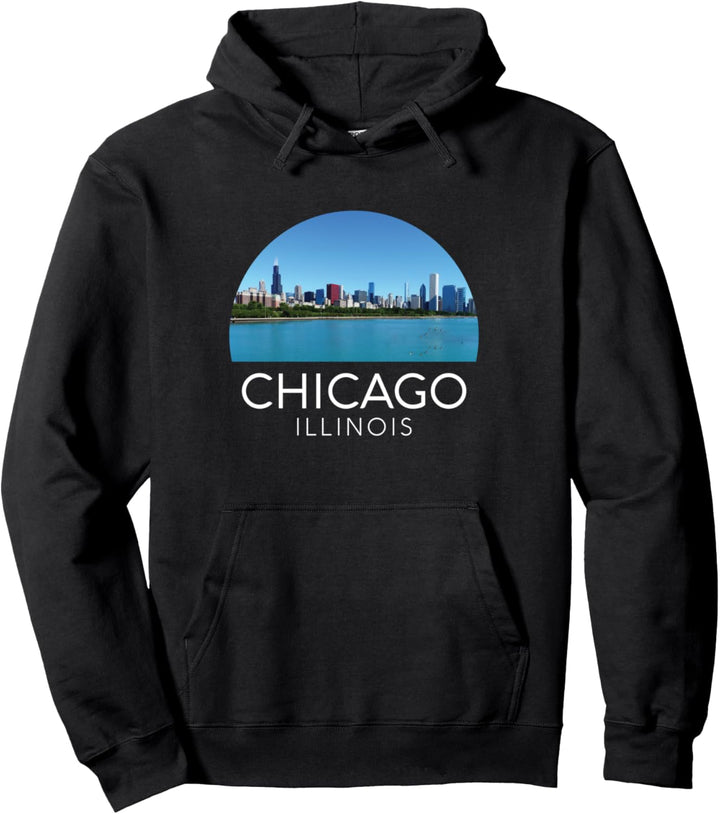 Chicago River Buildings Architektur Skyline Fähre Reise USA Pullover Hoodie