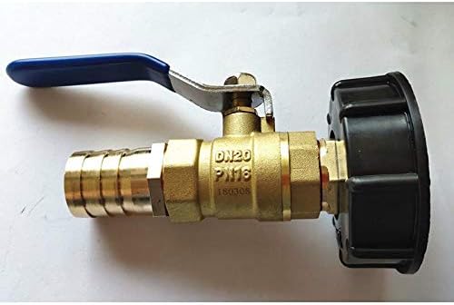 IBC Tank Adapter SENRISE IBC Tote Tank Drain Adapter S60X6 to Brass Garden Tap with 1" Hose Fitting
