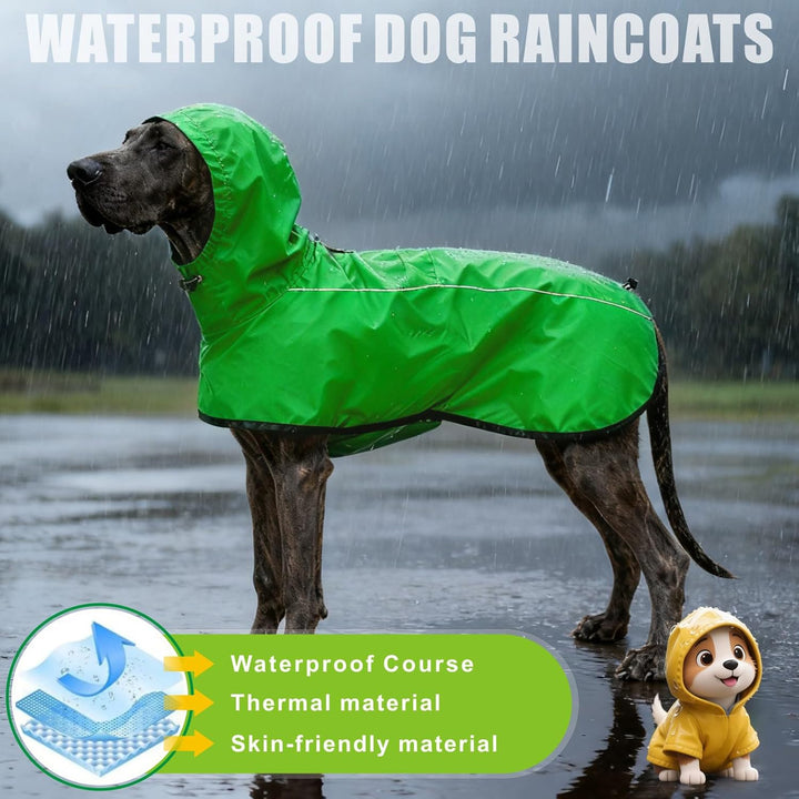 Mosucoirl Hund Regenmantel Jacke Reflektierende Verstellbare Kapuze Haustier Poncho Regenmantel mit
