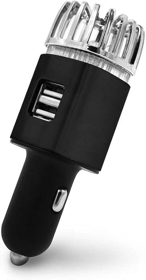 Baceyong Negativ-Ionen-Auto-Luftreiniger mit dualem USB-Ladegerät, entfernt Gerüche, Zigarettenrauch