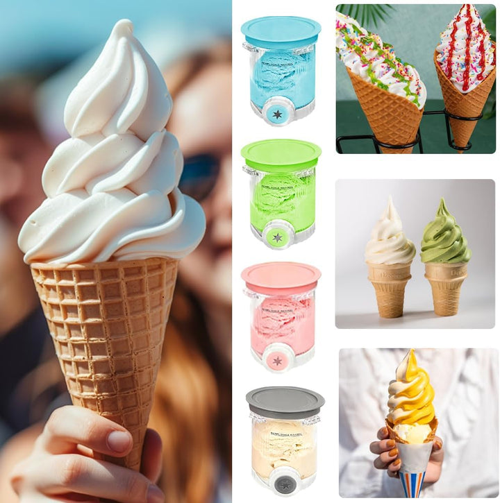 4 Stück Ninja Swirl Creami Behälter, 480 ml Eisbehälter für NC700 NC701EU Serie, Eiscreme Behälte mi