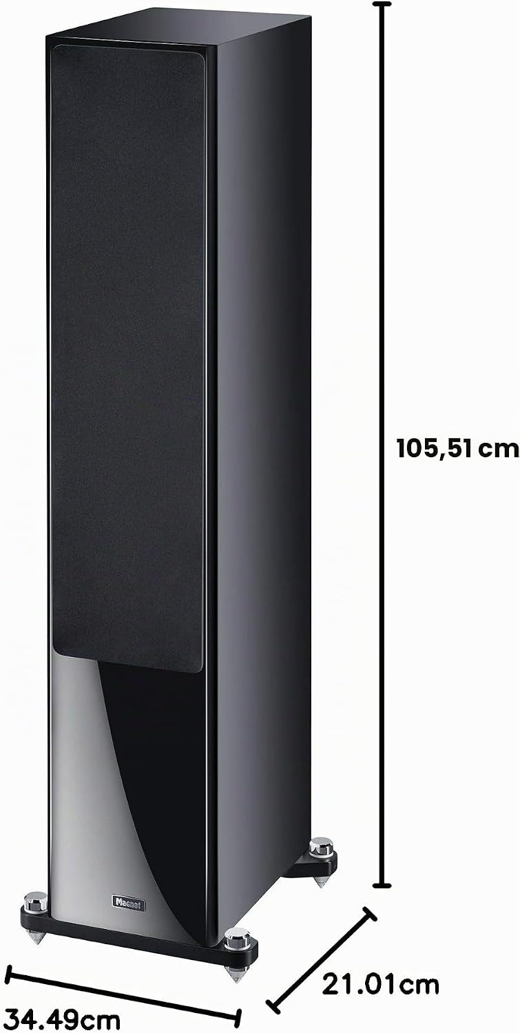Magnat Signature 707, schwarz, 1 STK. - dynamischer 4-Wege Stand-Lautsprecher mit edler Hochglanz-Fr