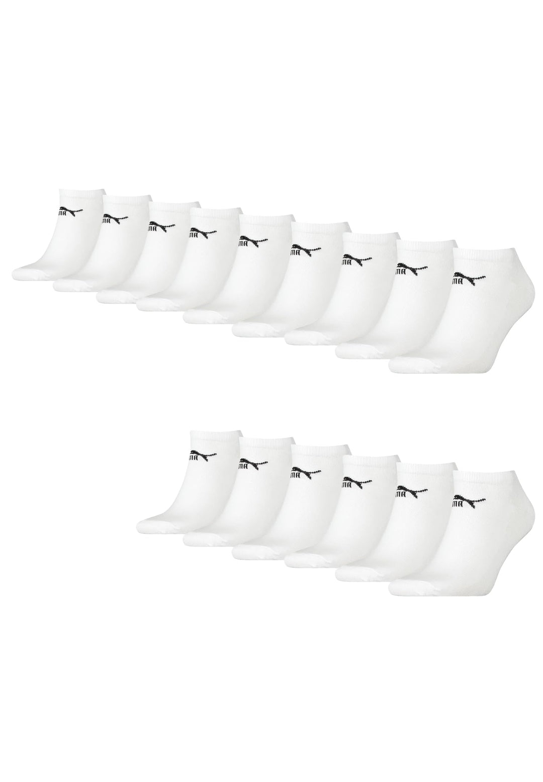 PUMA Unisex Sneaker Socken im Retro Design knöchelhoch für Damen Herren 15er Pack 43-46 300 - white,