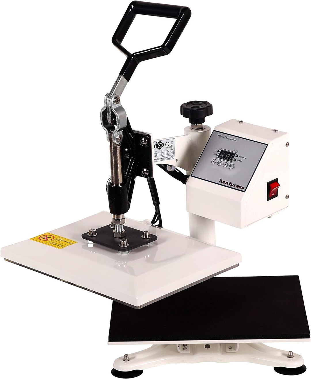 RICOO Transferpresse Heizpresse 30x23 cm Profi Schwenkbar Hitzepresse für T-Shirt Druckpresse Power