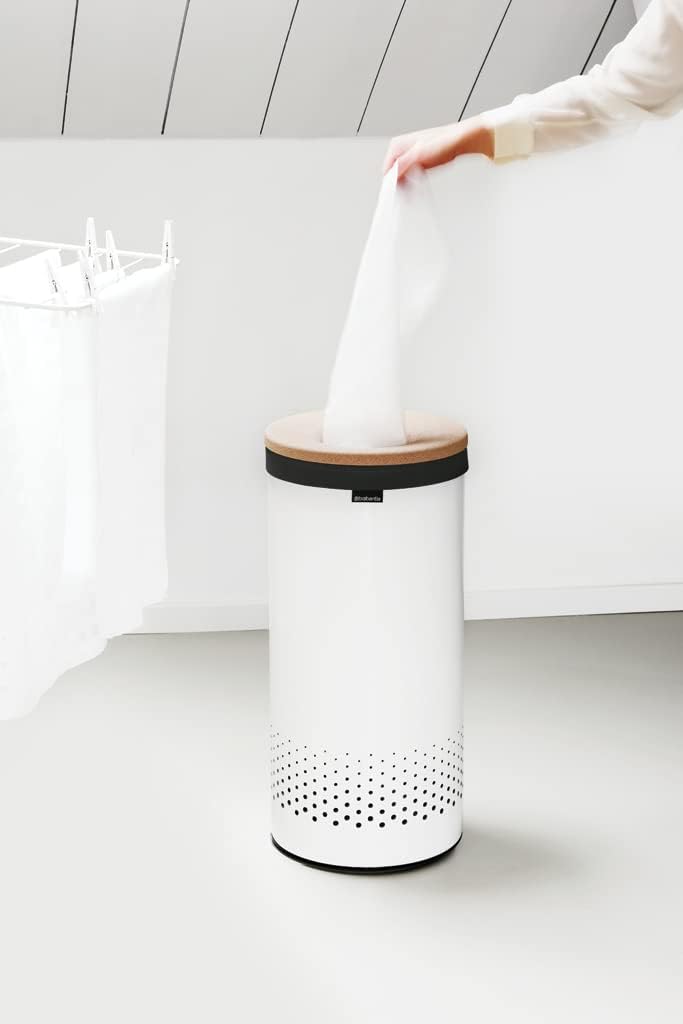 Brabantia - Wäschekorb - Quick-Drop-Öffnung - Perfekt sitzenden Baumwollwäschesack - Korrosionsfrei