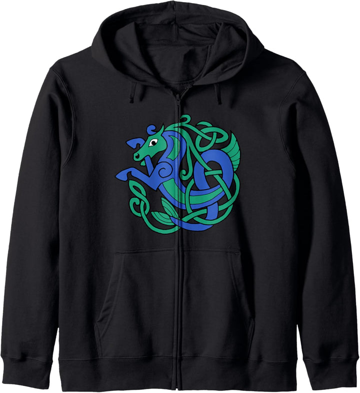 Keltisches Knoten-Hippocampus-Seepferdchen Kapuzenjacke