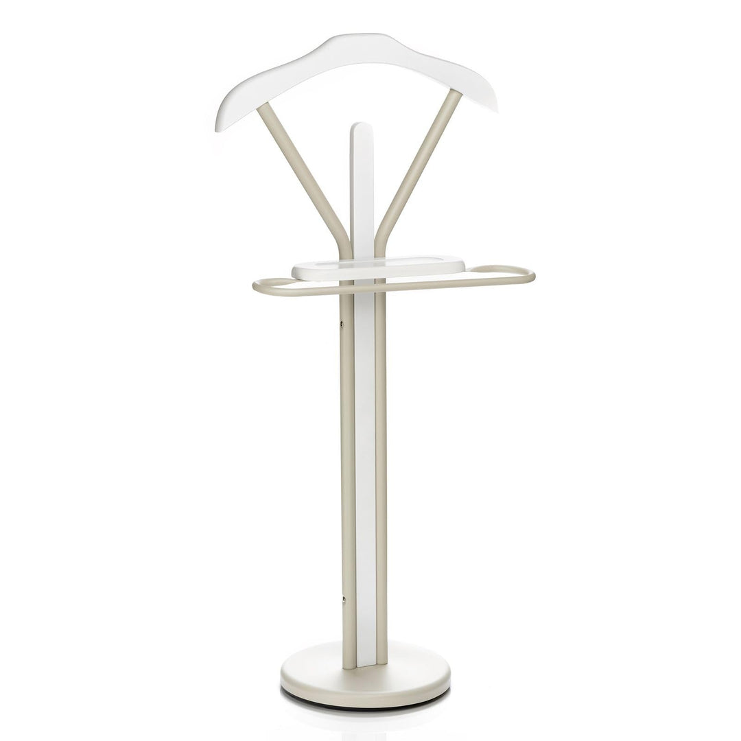 IDIMEX Herrendiener Fabio mit Hosenbügel und Ablage, Beige/Weiss - Stummer Diener Kleiderbutler Klei
