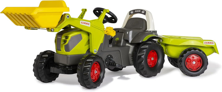 Rolly Toys rollyKid CLAAS AXOS 240 Trettraktor mit Anhänger + Frontlader (für Kinder von 2,5-5 Jahre