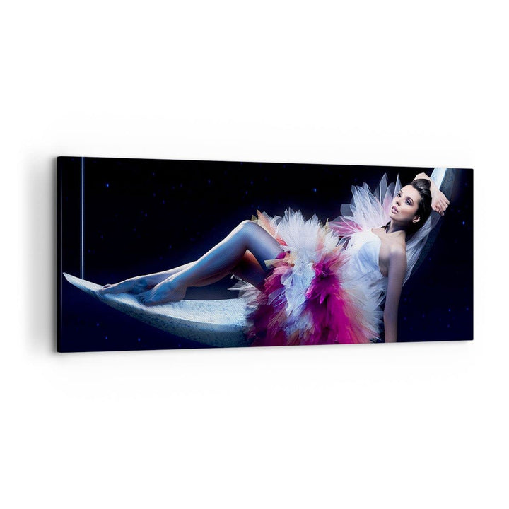 Wandbilder Dekoration Wohnzimmer Frau Geheimnis Kleid elegant Panorama Bilder auf Leinwand 120x50cm