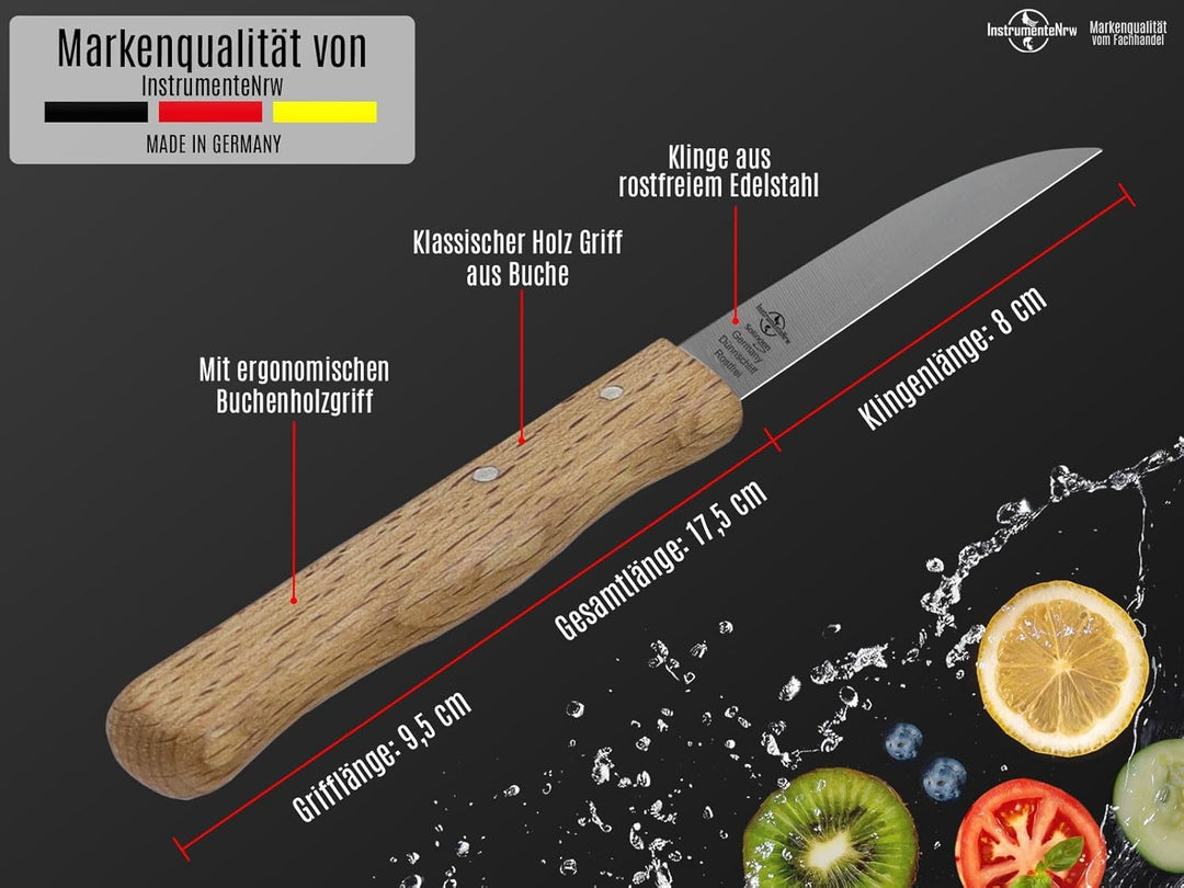 Schälmesser Gemüsemesser 2er Set aus Solingen Universal Messer Made in Germany Allzweckmesser mit Ho