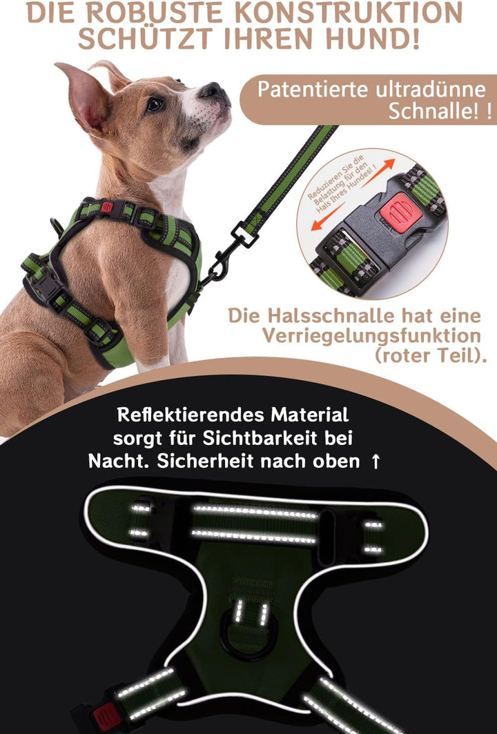 [Neueste Hundegeschirr] BaoCheng Anti Pull Hundegürtel,Kleine/mittlere/grosse Hunde,Atmungsaktives M