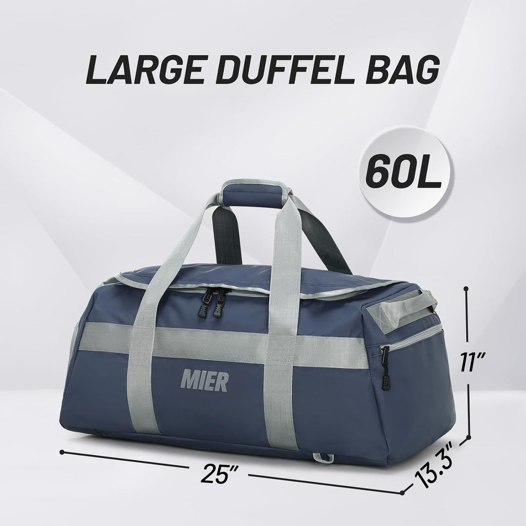 MIER Sporttasche gross Reisetasche mit Schuhfach 60L Sportrucksack Duffle Bag Fitness Trainingstasch