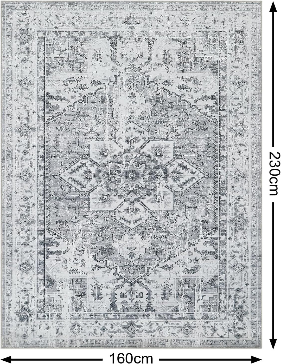 WONGS BEDDING Boho Teppich Wohnzimmer Schlafzimmer Kurzflor Teppiche Waschbar Weich rutschfest Vinta