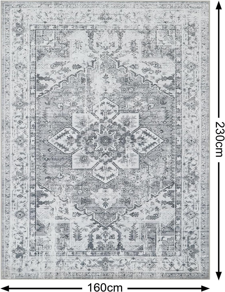 WONGS BEDDING Boho Teppich Wohnzimmer Schlafzimmer Kurzflor Teppiche Waschbar Weich rutschfest Vinta