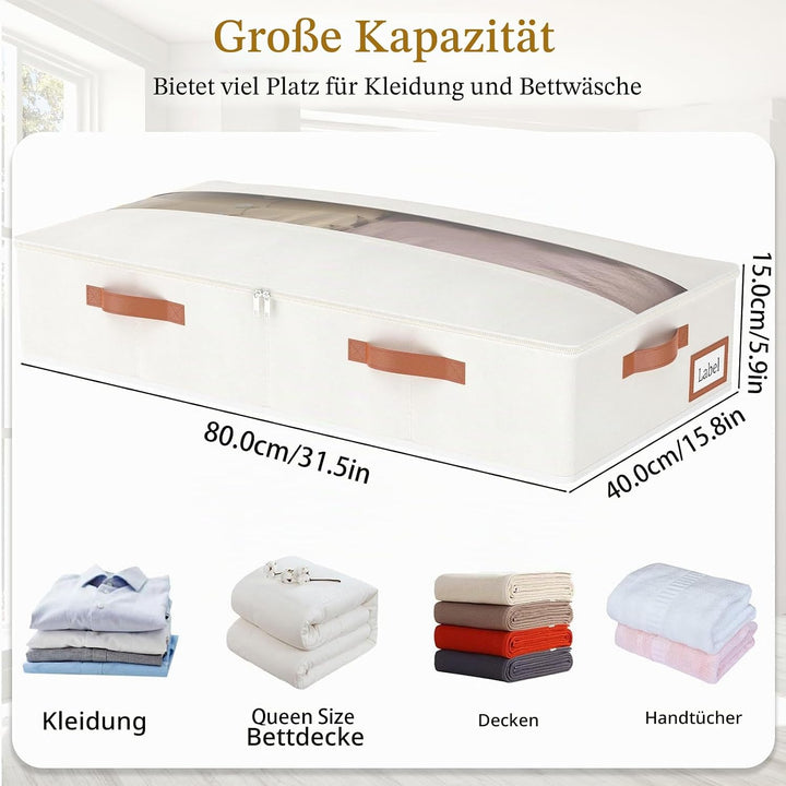 Yawinhe 3 Stück Unterbettkommode, Unterbett Aufbewahrungsbox Vliesstoff, Faltbare Aufbewahrungstasch
