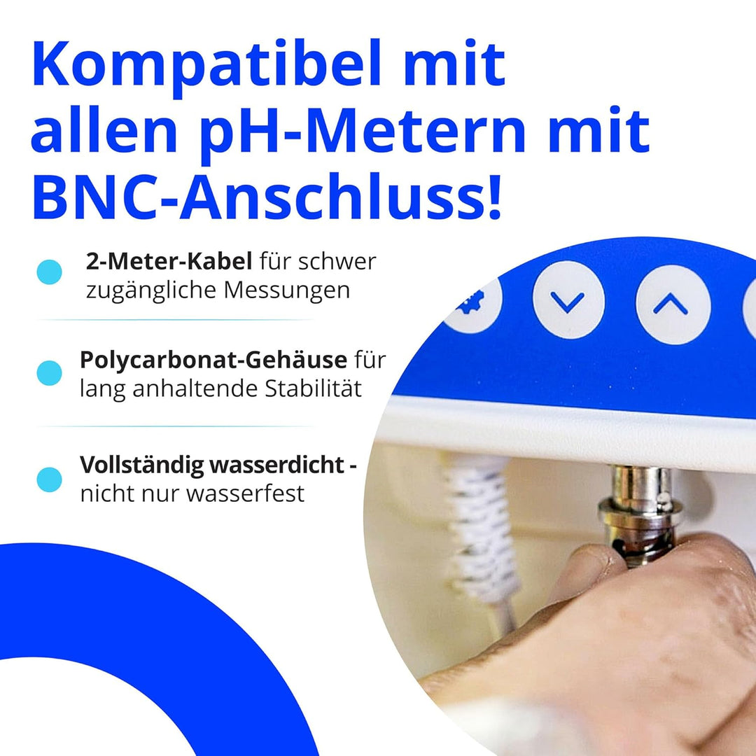 Bluelab PROBPH pH-Sonde, Ersatzsonde mit Doppelanschluss und BNC-Steckverbinder, einfache Kalibrieru