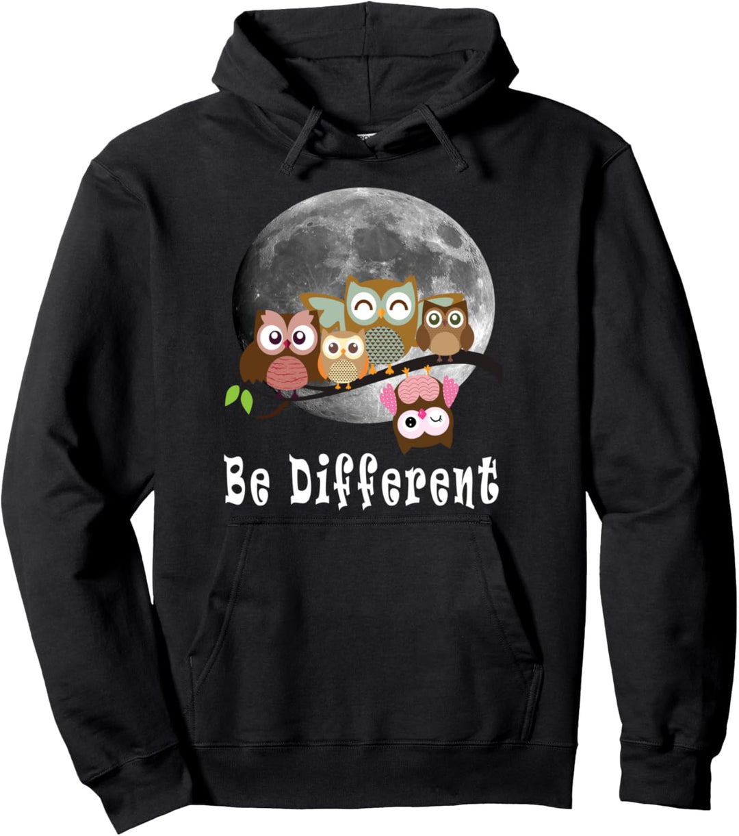 Be different ,Süsses Eulen Fun Vogel Eule Spruch Geschenk Pullover Hoodie