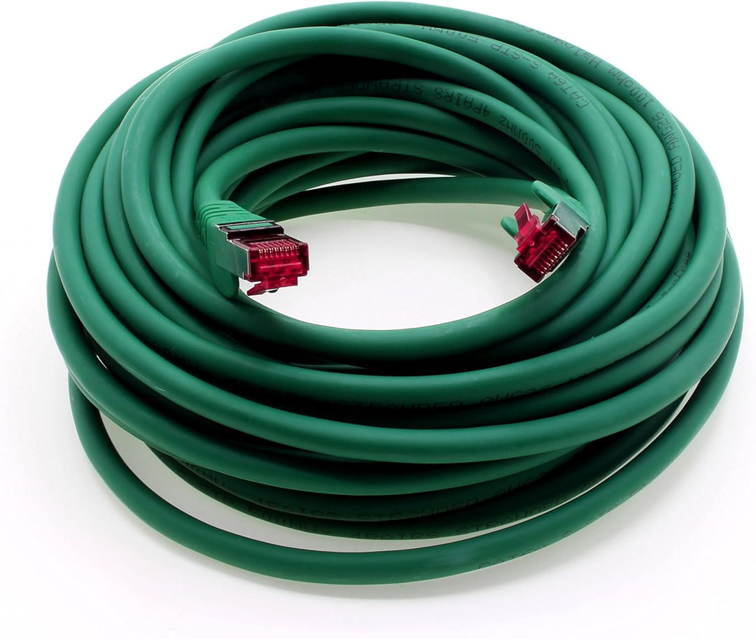 1aTTack.de 7,5m - grün - 5 Stück - Netzwerkkabel CAT6a (10Gb/s) S-FTP CAT 6a Lankabel - GHMT zertifi