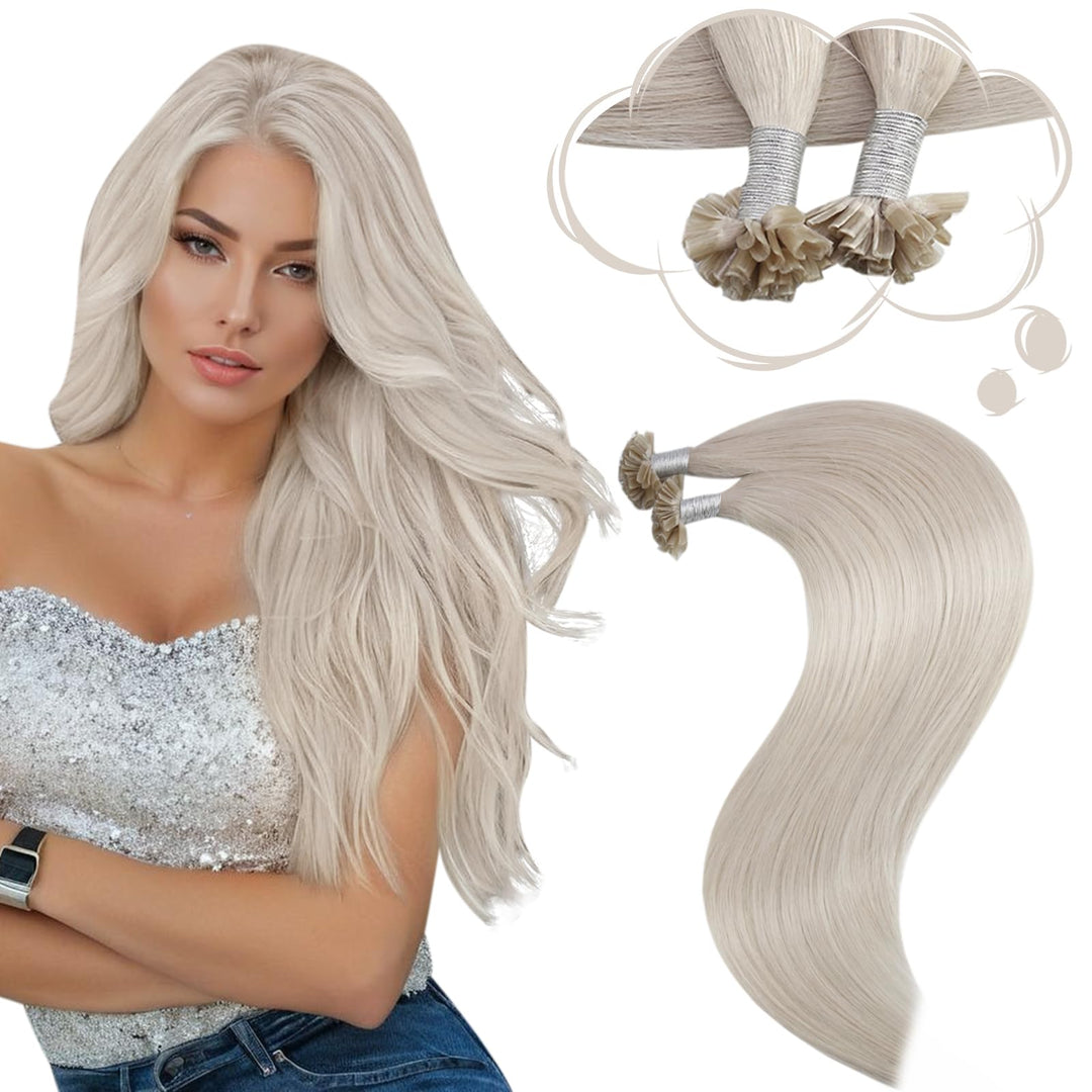 Moresoo Bonding Extensions Echthaar Blond 1g U Tip Extensions Echthaar Remy Keratin Hot Fusion Haarv