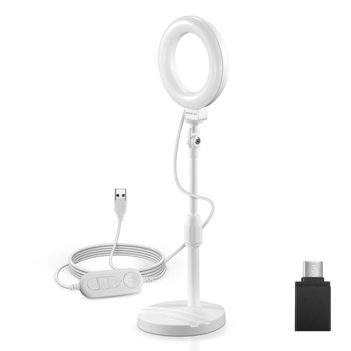 NEEWER Basics 5"/13cm Tisch Ringlicht mit Ständer 10W LED Selfie Licht mit Handyhalterung kompatibel