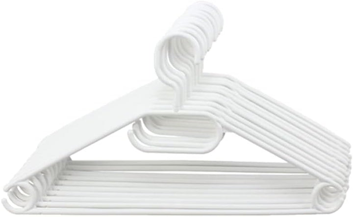 com-four® 50x Kleiderbügel weiss mit drehbarem Haken - Garderobenbügel für Anzug und Kostüm mit Ruts
