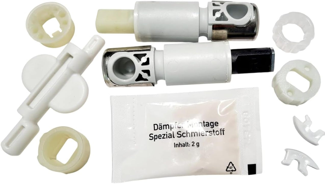 SoftClose Dämpfer-Set für WC-Sitz, 2 Stück mit Montagezubehör, Ersatzteil für Absenkautomatik