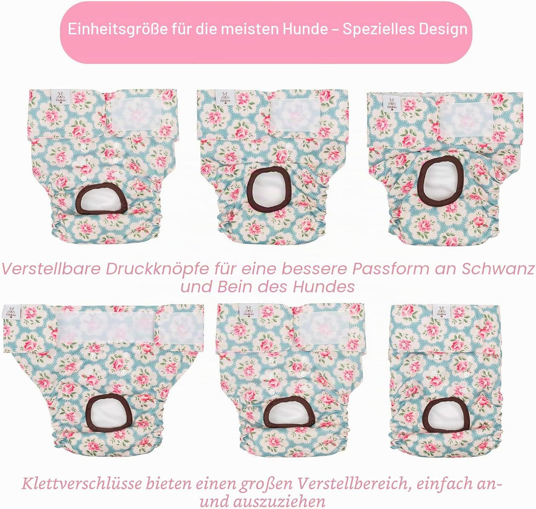 Cutebone Waschbare Hundewindeln für Hündinnen, 3 Stück wiederverwendbare Hundewindeln, hochsaugfähig