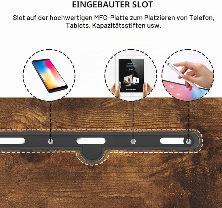 sogesfurniture höhenverstellbar Laptoptisch Computertisch mit Tablet Steckplatz, 60 * 40cm PC Tisch